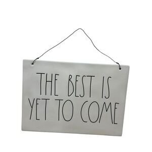 Rae Dunn The Best Is Yet To Come Ceramic Wall Hanging Plaque White Farmhouse